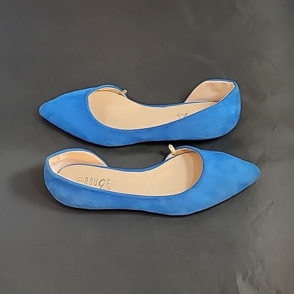 BRAND NEW ROUGE HELIUM SUEDE POINTE TOE D'ORSAY WOMEN"S FLAT SHOE - Picture 6 of 12